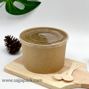 ฝาเรียบใส PET ปิด ถ้วยกระดาษ CPW 750ml. (IC750 cc.)
